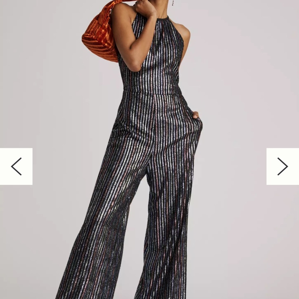 NWT Maeve by Anthropologie Disco Halter Jumpsuit (Size 0)